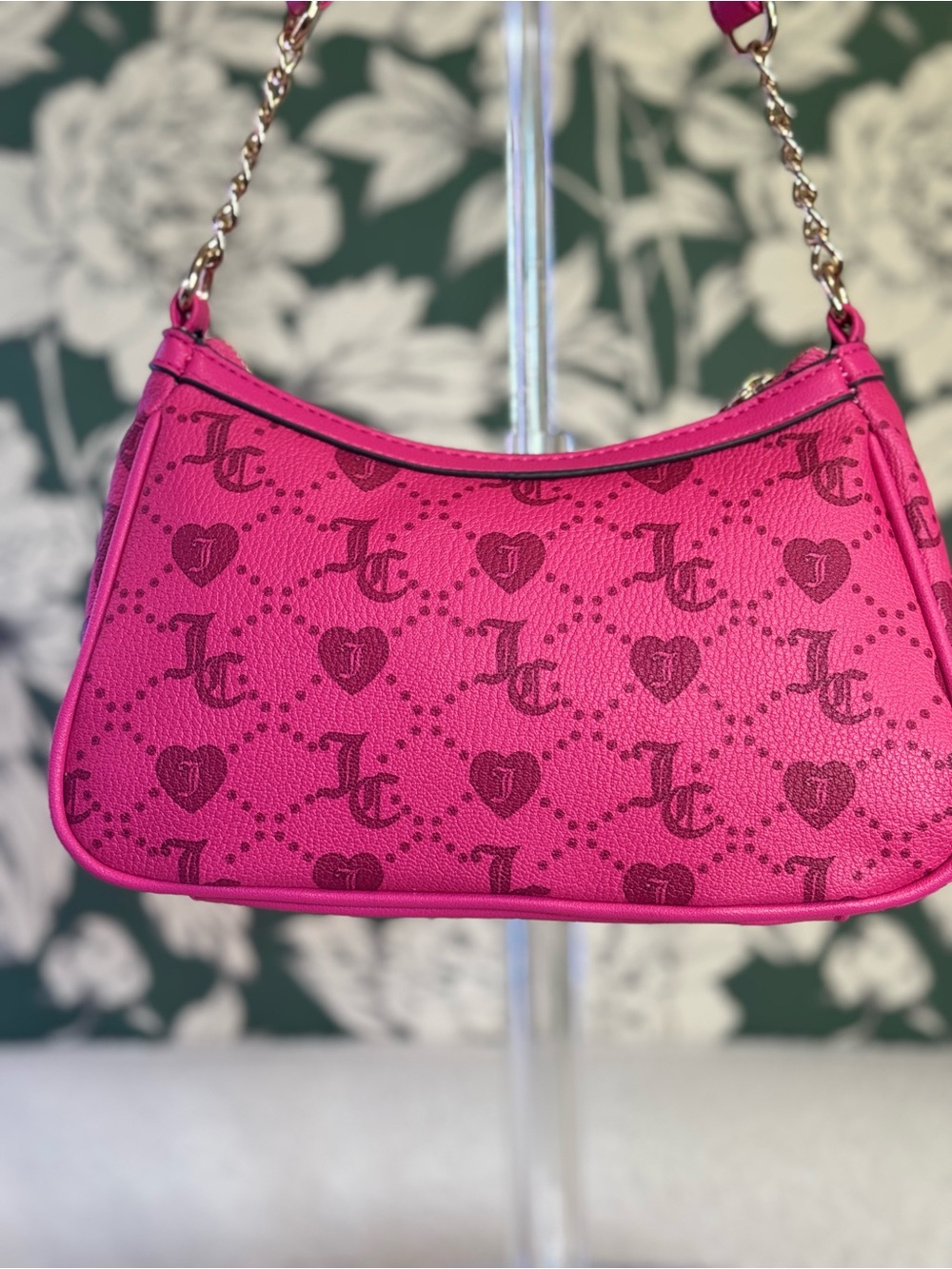 Juicy Couture Hot Pink Logo Heart Shoulder Bag - Picture 6 of 7